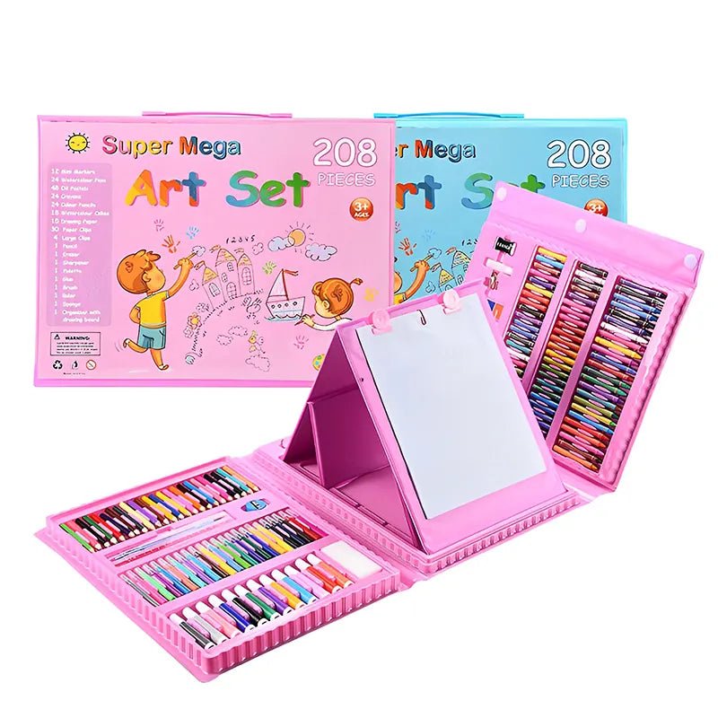 Set Kit Colores Juego Arte/Dibujo Creativo Infantil - 208 Pcs - Camva Store