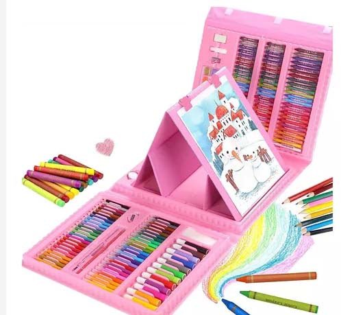 Set Kit Colores Juego Arte/Dibujo Creativo Infantil - 208 Pcs - Camva Store