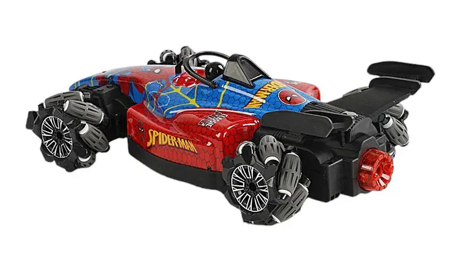 Carro a Control Remoto Hot Wheels Hombre Araña (Spiderman) Con Sensor De Mano Luces Led Y Humo