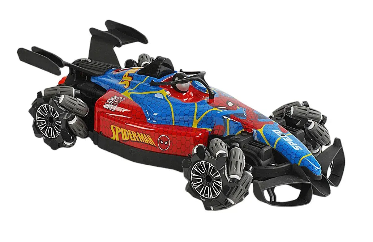 Carro a Control Remoto Hot Wheels Hombre Araña (Spiderman) Con Sensor De Mano Luces Led Y Humo