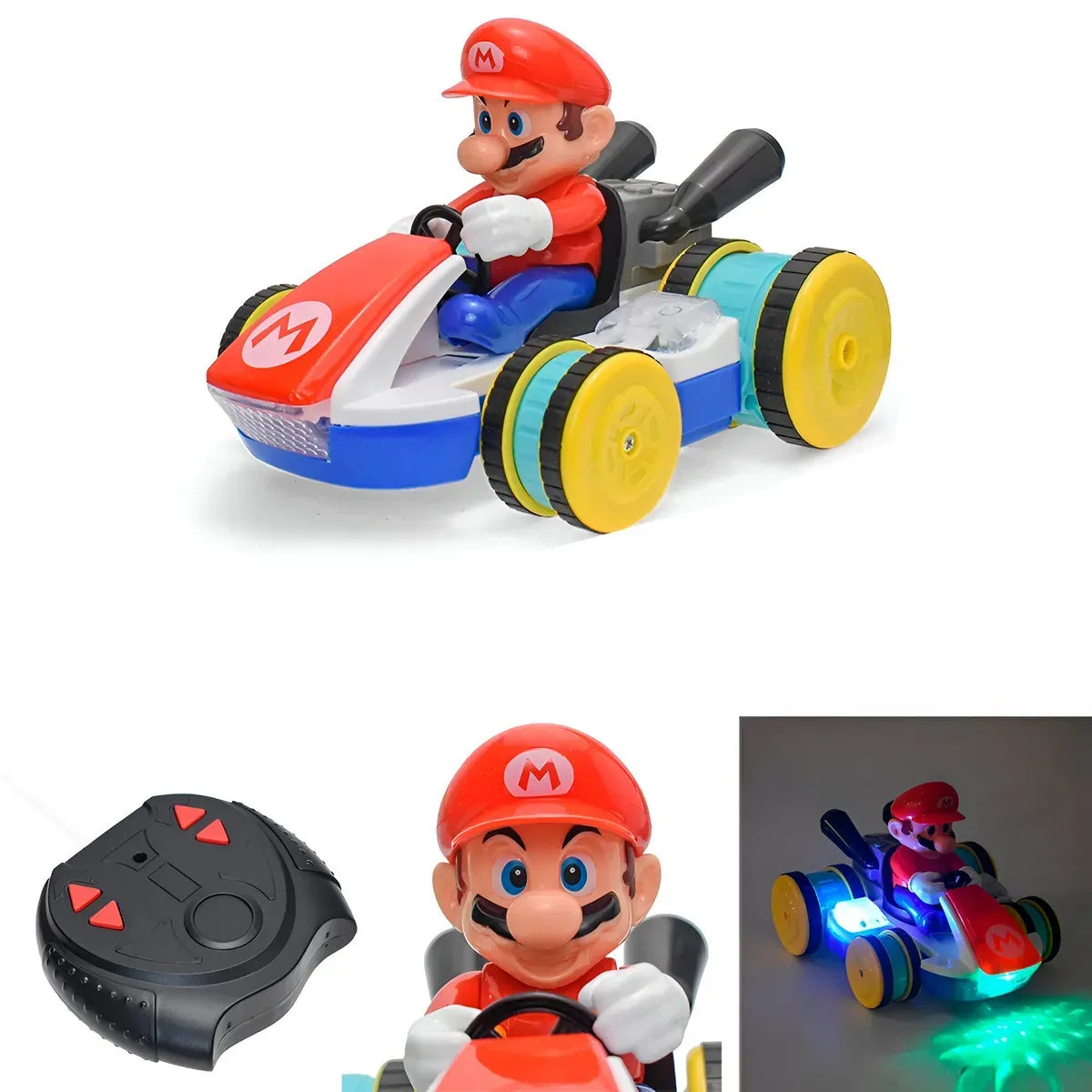 Carro Control Remoto Mario Bros Kart + 4 Pilas AA Recargables con cargador