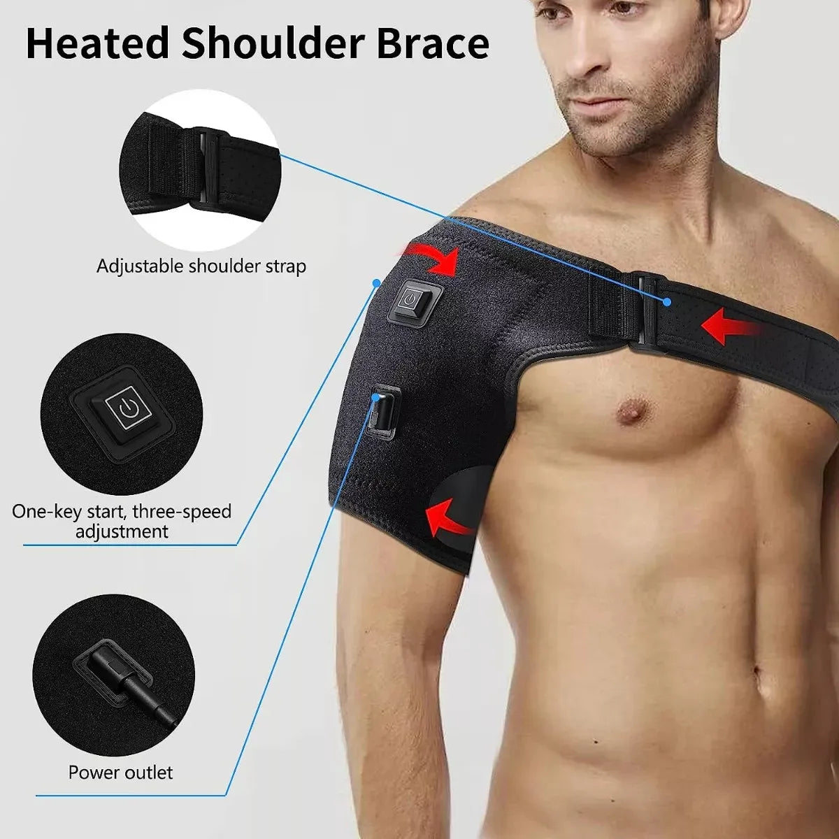 Hombrera Térmica Soporte Hombro Faja Inmovilizador Lesion Talla única se ajusta al cuerpo