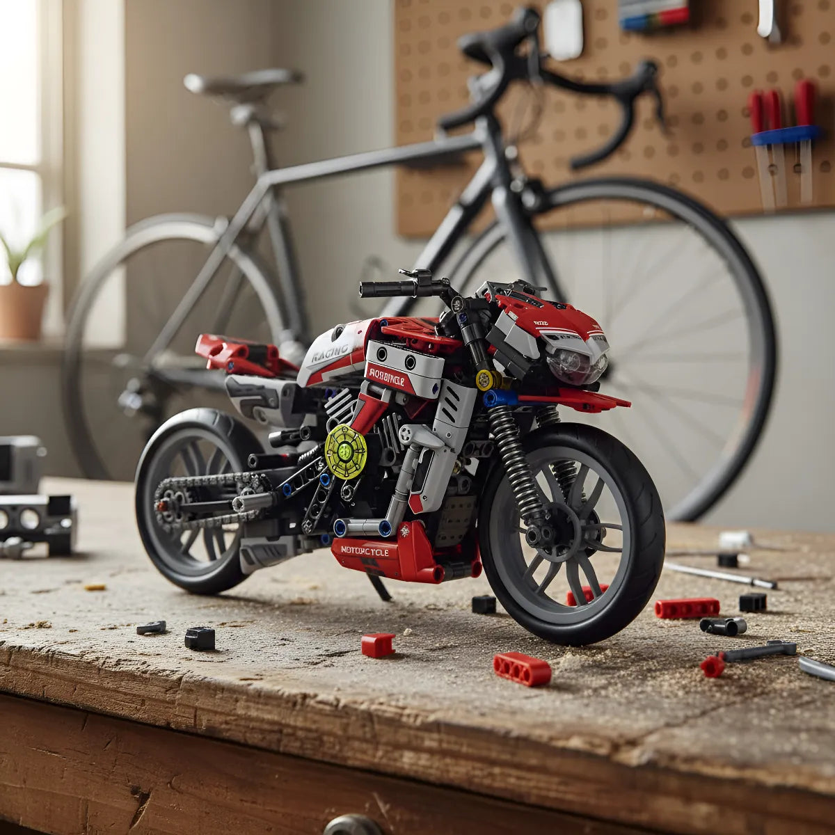 Set De Construcción de Bloques Armable Moto Deportiva Juguete con 467 Piezas