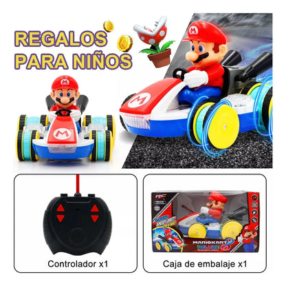 Carro Control Remoto Mario Bros Kart + 4 Pilas AA Recargables con cargador