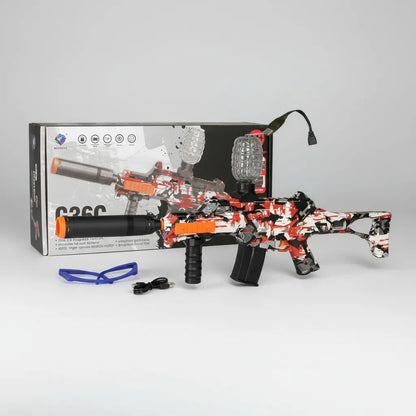 Ametralladora Bola Hidrogel Eléctrica G36C Con Luces Led Recargable Kid Segurid