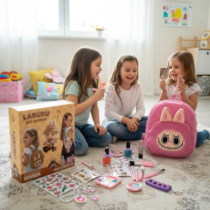 Bolso Maleta De Labubu + Kit De Maquillaje Para Niña Regalo