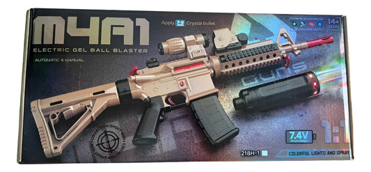 Pistola Rifle De hidrogel Realista M4a1 + 10.000 Bolas De Hidroge Camuflada y Negra