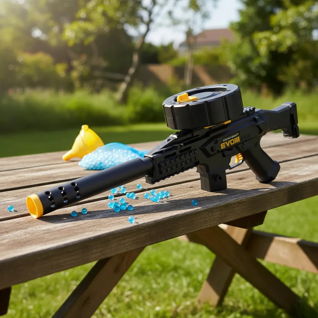 Pistola Hidrogel Evo III Realista Automática Recargable Juguete + 5.000 Bolas de Hidrolgel