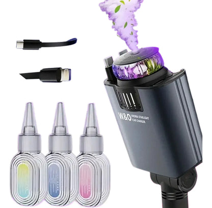 Cargador De Carro Carga Rápida + Humificador (ambientador)+ Proyector (luces Led)