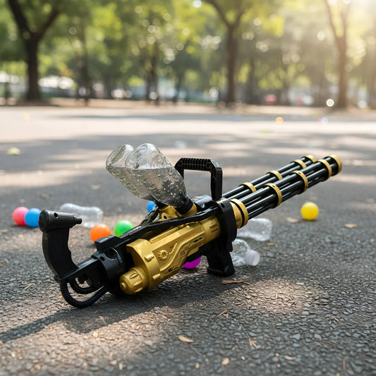 Ametralladora de Hidrogel Doble cañón Recargable + 5000 Orbis gratis Color Azul Dorado Y Verde Todos Disposibles