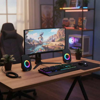 Parlante Para Pc Laptop Kisonli Rgb X7 Altavoz Gamer