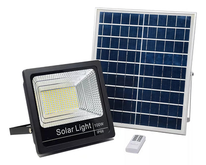 Reflector Led Luz Solar Control Remoto con Sensor de Movimiento 100W