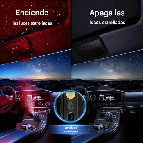 Cargador De Carro Carga Rápida + Humificador (ambientador)+ Proyector (luces Led)