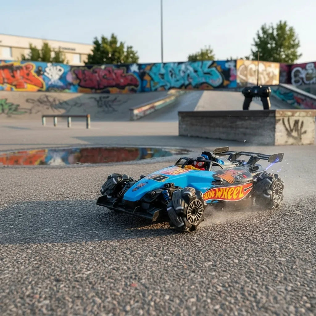 Carro a Control Remoto Hot Wheels Avenger Con Sensor De Mano Luces Led Y Humo