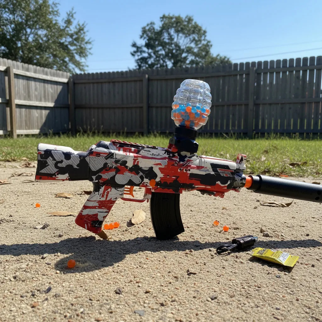Pistola Bolas Gel Automática Orbis Hidrogel Juguete Ak47