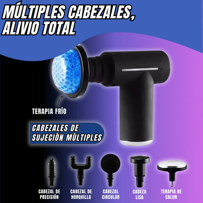Masajeador Muscular Eléctrico Pistola Calor Frio 6 Cabezas