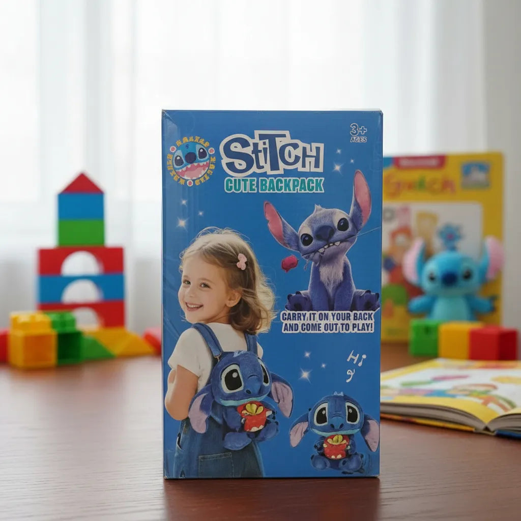 Bolso Maleta De Stitch + Kit De Maquillaje Para Niña Regalo Azul Oscuro