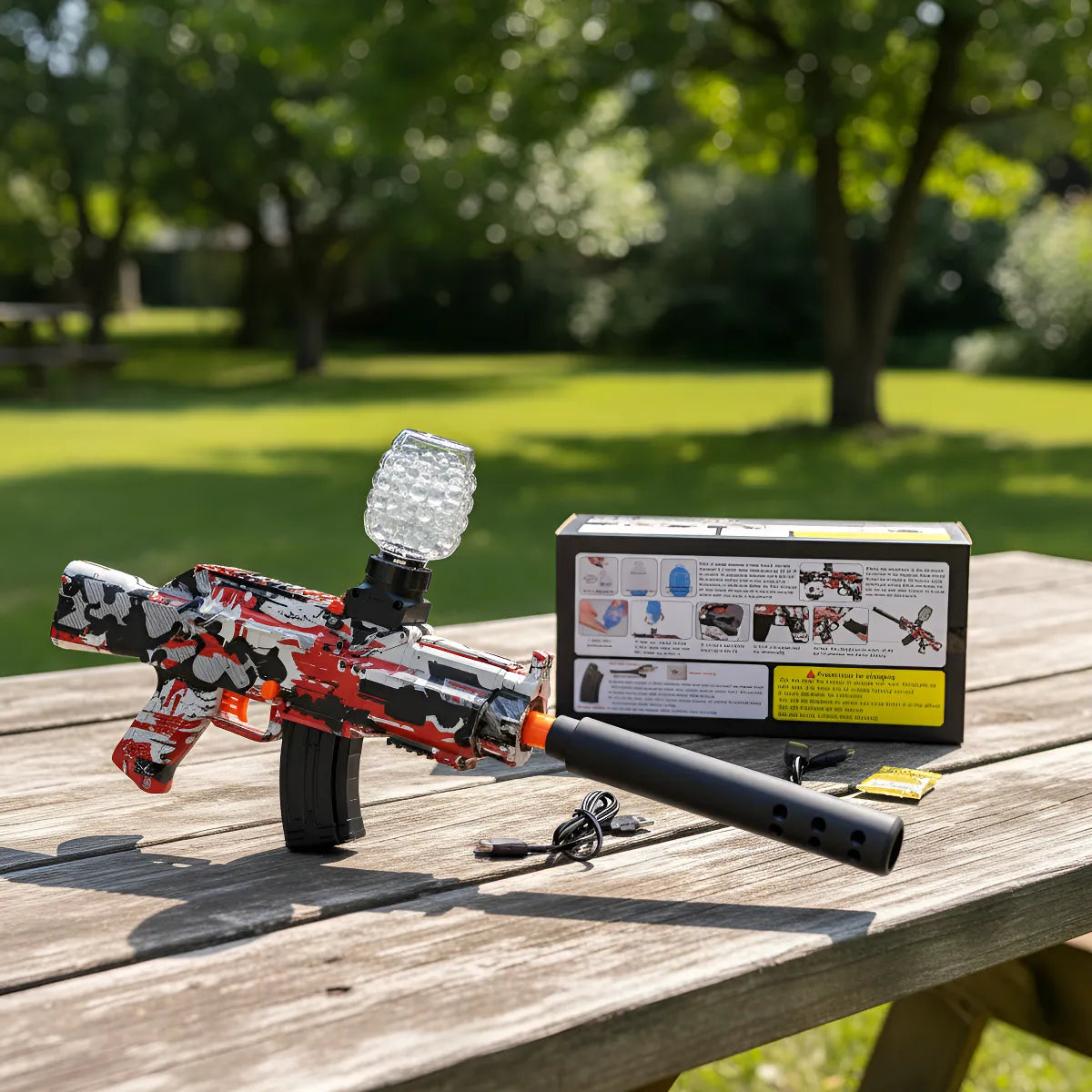 Pistola Bolas Gel Automática Orbis Hidrogel Juguete Ak47