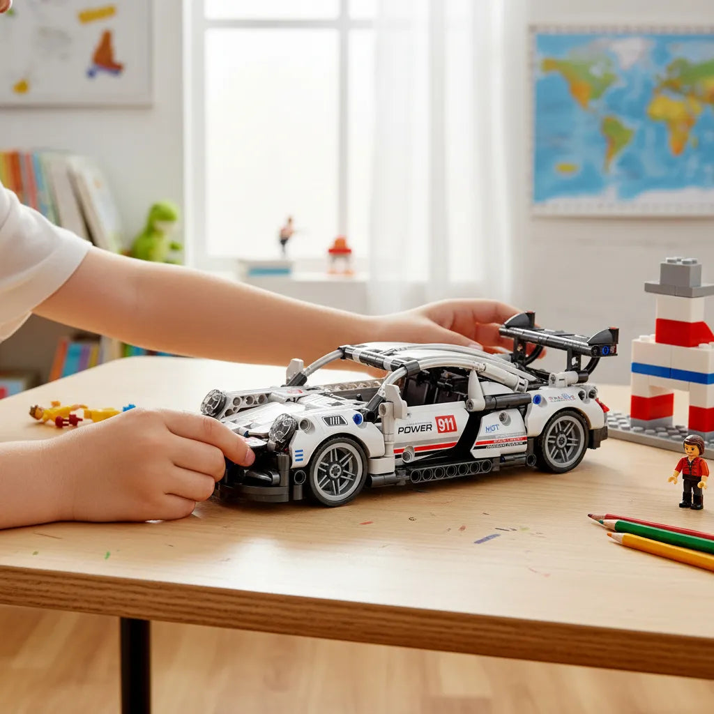 Set De Construcciónde Bloques armables con motivo Carro Porsche 911 con 450 Piezas