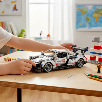 Set De Construcciónde Bloques armables con motivo Carro Porsche 911 con 450 Piezas