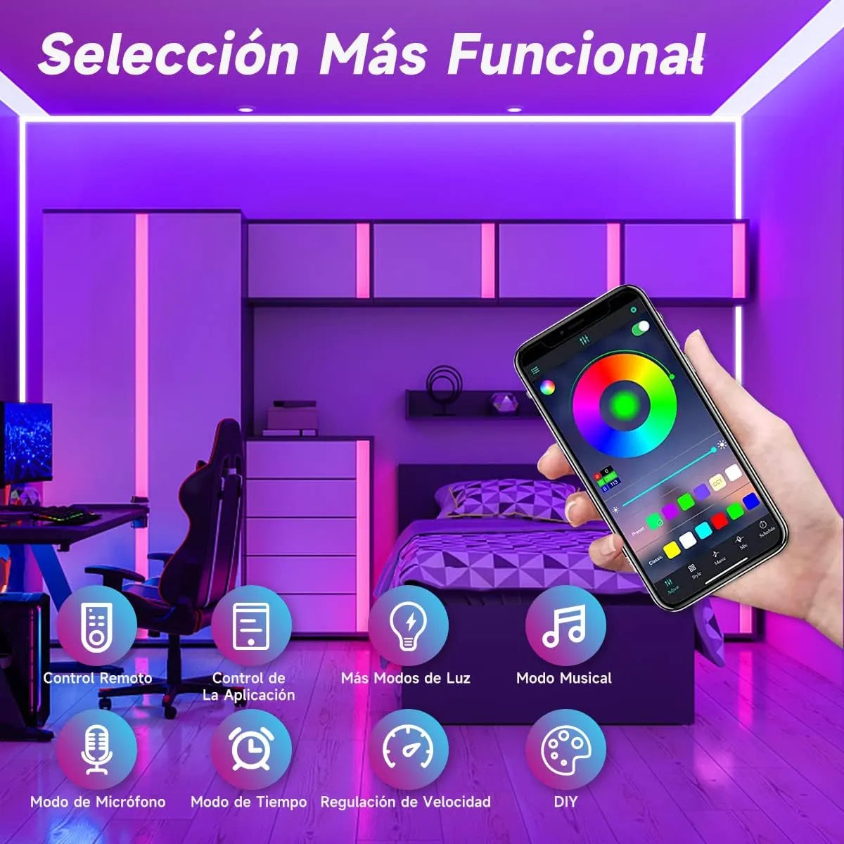 Cinta Led Luz Decorativa Neon Rgb Manguera 5 Mts Para interores y exteriores