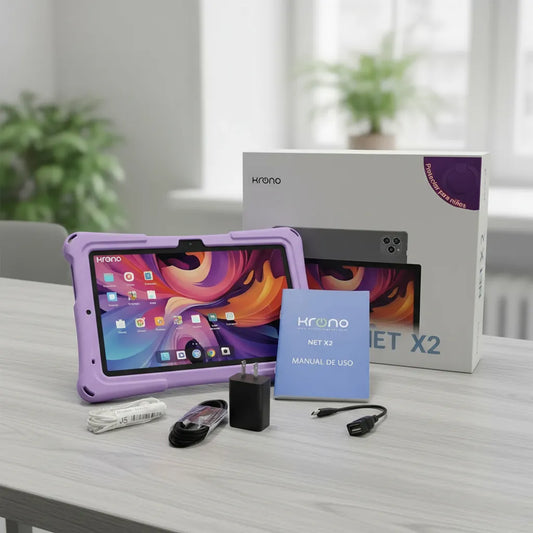 Tablet Net X2 con Android 15, 10 Pulgadas de Pantalla HD, 8gb Ram + 64gb + Forro Para niño y niña