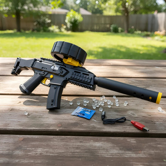 Pistola Hidrogel Evo III Realista Automática Recargable Juguete + 5.000 Bolas de Hidrolgel