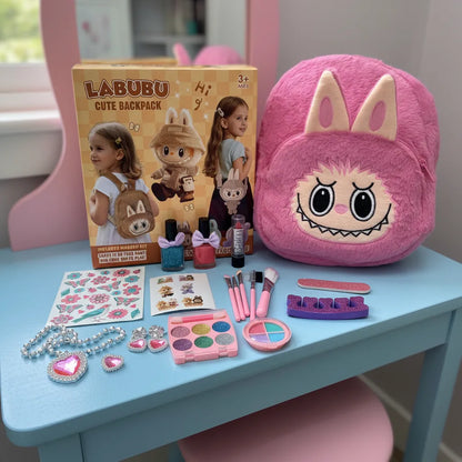 Bolso Maleta De Labubu + Kit De Maquillaje Para Niña Regalo