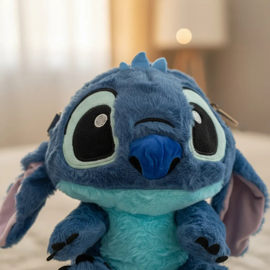 Bolso Maleta De Stitch + Kit De Maquillaje Para Niña Regalo Azul Oscuro