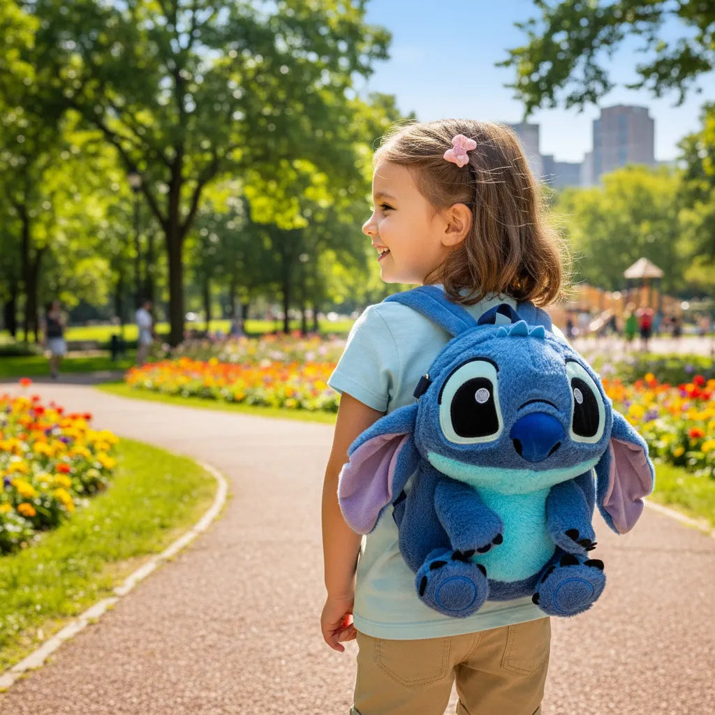 Bolso Maleta De Stitch + Kit De Maquillaje Para Niña Regalo Azul Oscuro
