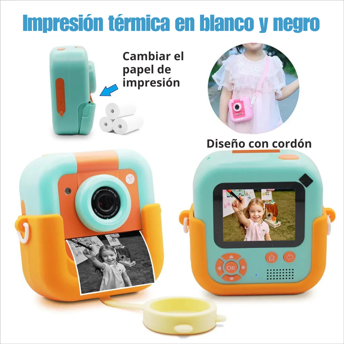 Cámara Digital Con Impresora Instantánea Imagen Y Video B/N