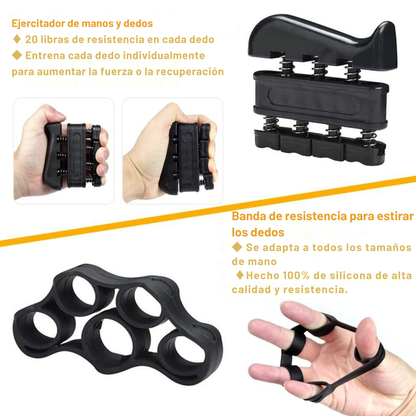 Kit De Fortalecimiento De Manos Y Antebrazo Gym 60k Negro