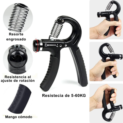 Kit De Fortalecimiento De Manos Y Antebrazo Gym 60k Negro