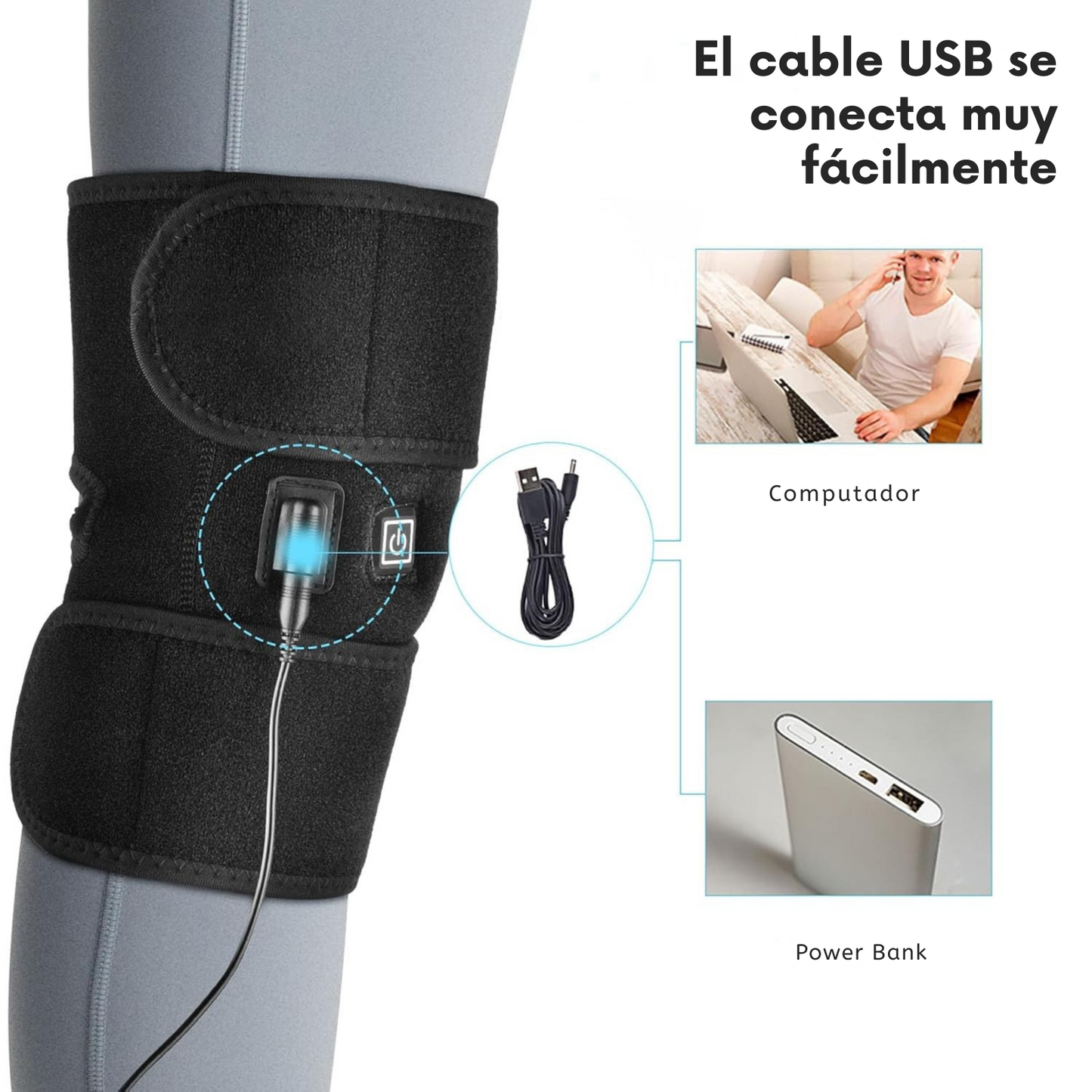 Rodillera Térmica Eléctrica, Terapia De Calor Dolor Lesión Universal ajustable