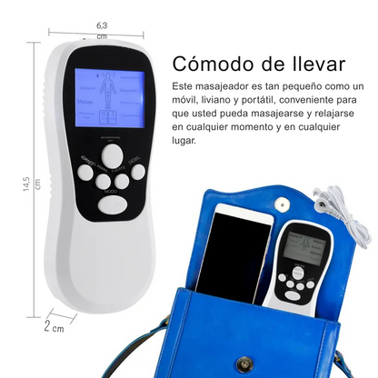 Estimulador Masajeador Muscular Eléctrico Fisioterapia 8 Electrodos