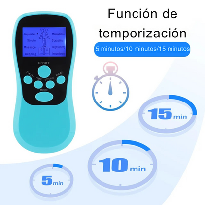 Estimulador Masajeador Muscular Eléctrico Fisioterapia 8 Electrodos