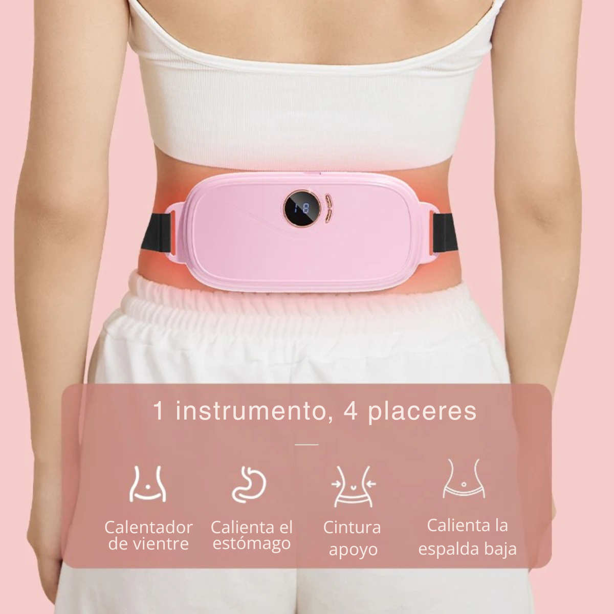 Cinturon Térmico Eléctrico Recargable Alivia Cólicos con función vibradora