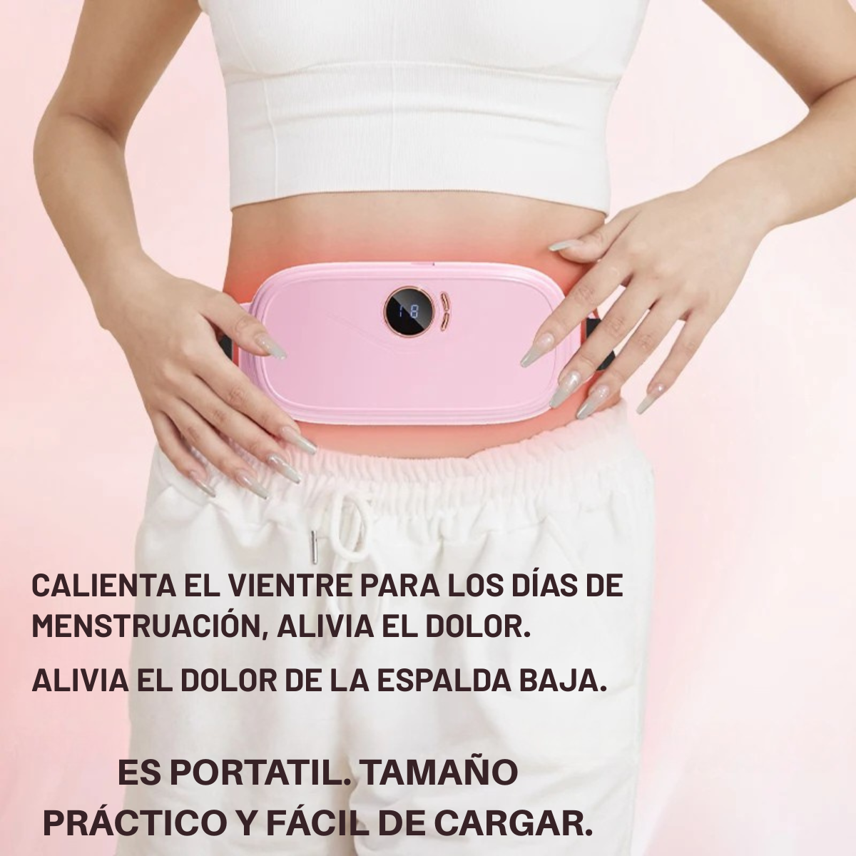 Cinturon Térmico Eléctrico Recargable Alivia Cólicos con función vibradora