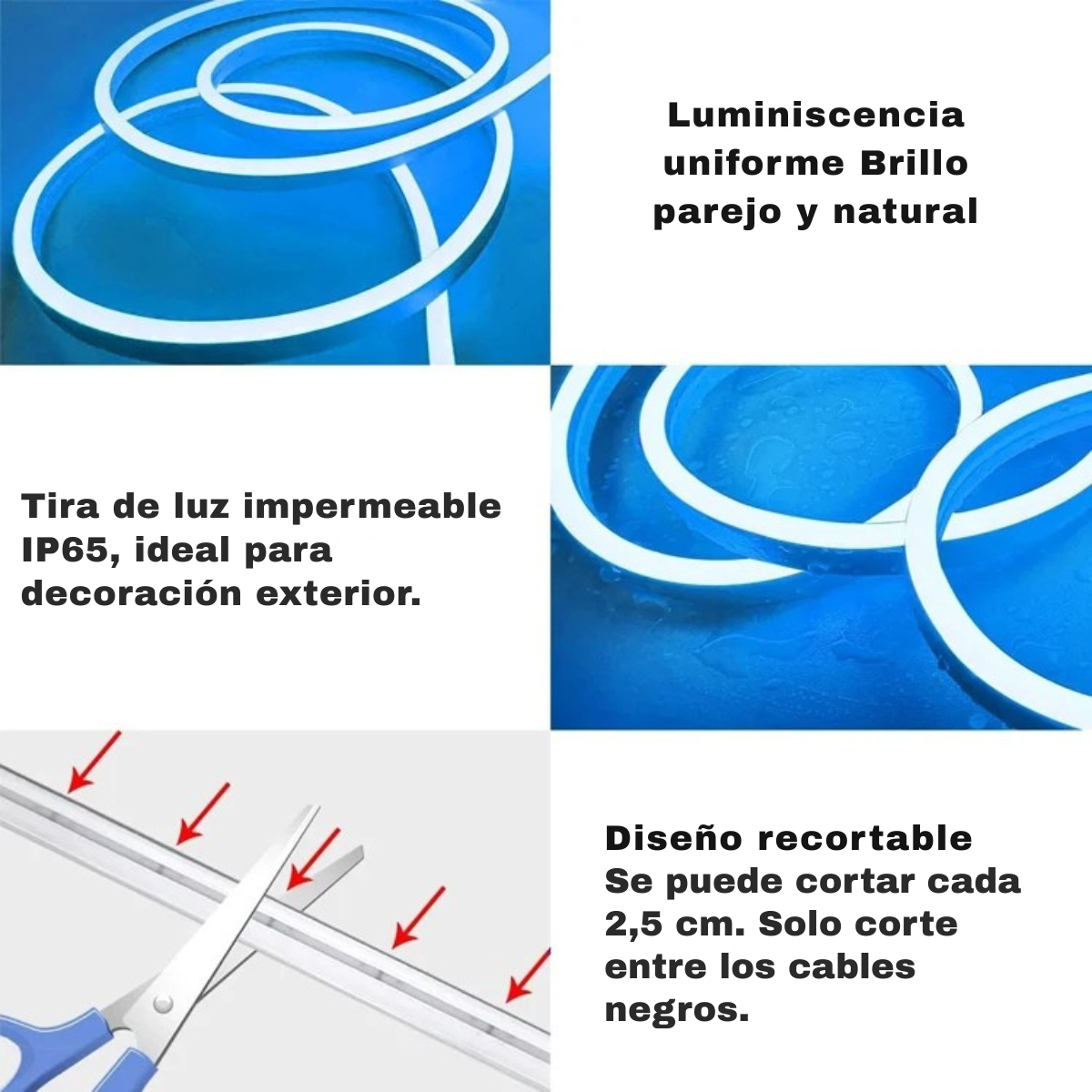 Cinta Led Luz Decorativa Neon Rgb Manguera 5 Mts Para interores y exteriores