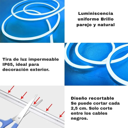 Cinta Led Luz Decorativa Neon Rgb Manguera 5 Mts Para interores y exteriores