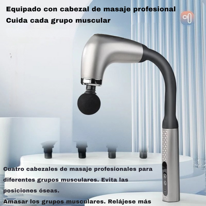 Masajeador Electrico Corporal Percutor Fisioterapia 4 Cabezas intercambiables