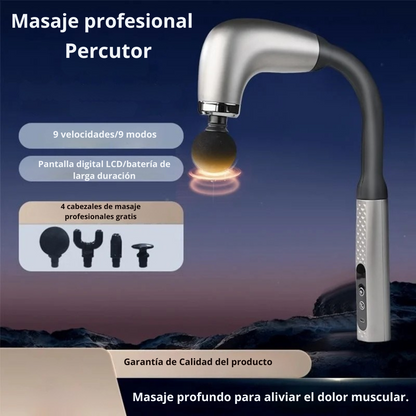 Masajeador Electrico Corporal Percutor Fisioterapia 4 Cabezas intercambiables
