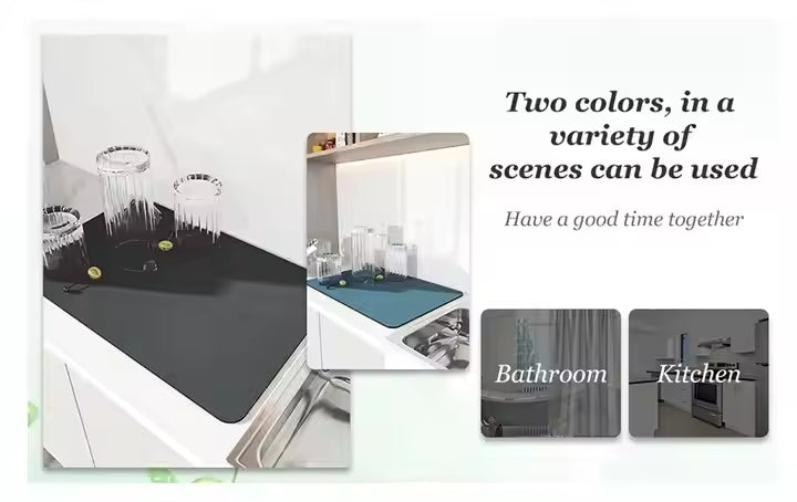 Tapete De Secado De Platos Para Cocina, Absorbente, Goma