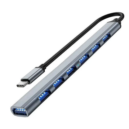 Multipuertos Hub 7 En 1 Tipo C Metálico 3.0 Adaptador Puerto