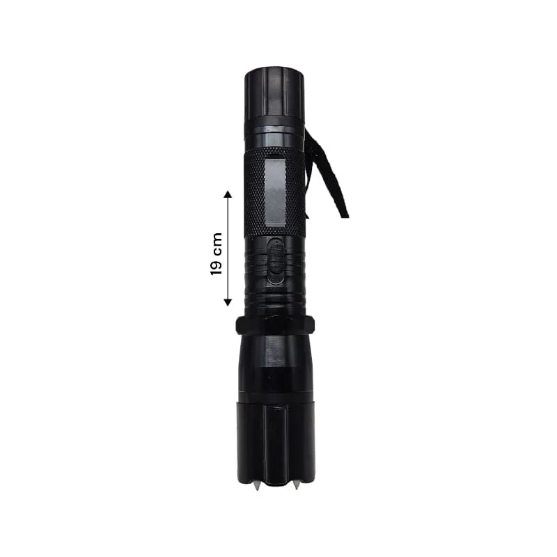Linterna Taser Y Laser de color Negro Luz Blanca