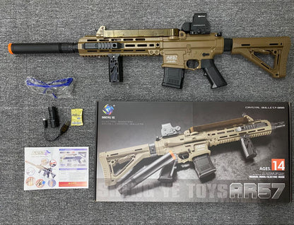 Pistola De Hidrogel Automática AR57 + 5.000 bolas de hidrogel + Kid de Seguridad