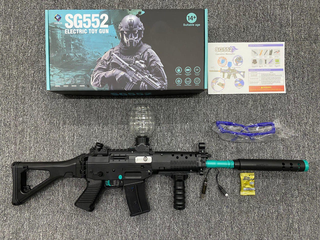 Ametralladora Hidrogel Electica Automática Recargable SG552