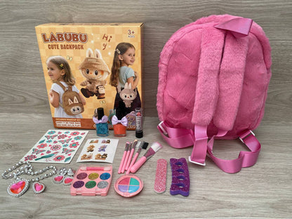 Bolso Maleta De Labubu + Kit De Maquillaje Para Niña Regalo