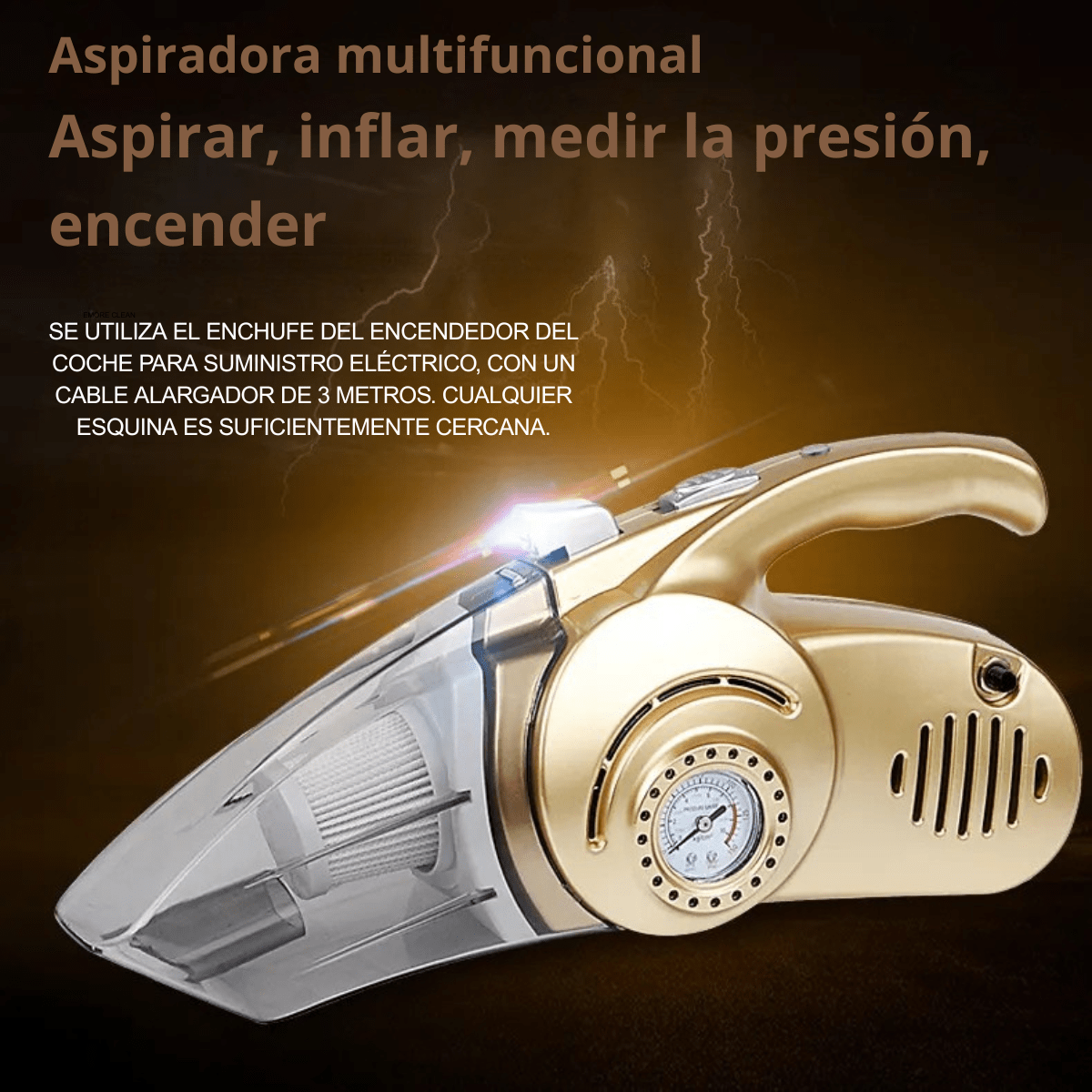 Aspiradora De Carro 4 En 1 Integrado Linterna Y Compresor - Camva Store