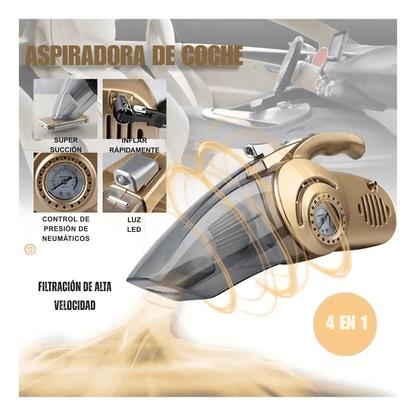 Aspiradora De Carro 4 En 1 Integrado Linterna Y Compresor - Camva Store